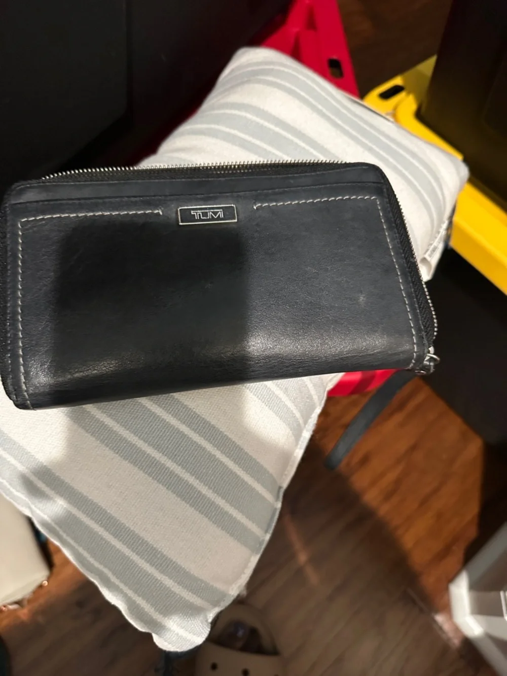 Tumi Black Leather Zip-Around Wallet